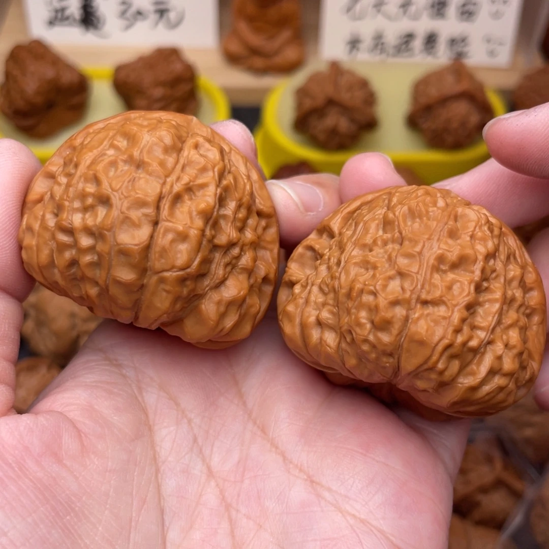 蜡***笔文玩核桃把件南瓜45