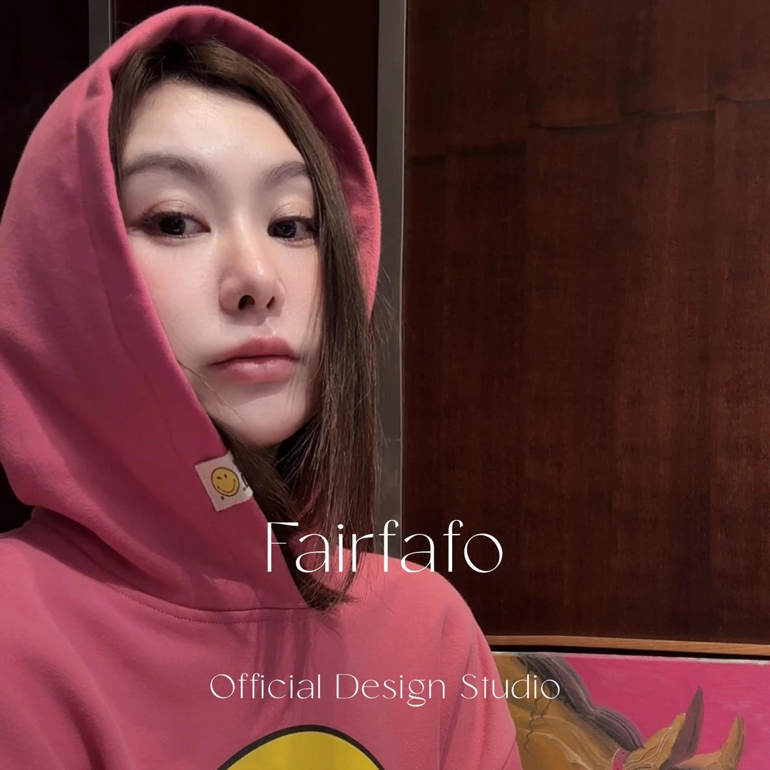 smiley【笑脸字母休闲卫衣】WYEL59102潮牌加绒时尚连帽秋冬卫衣