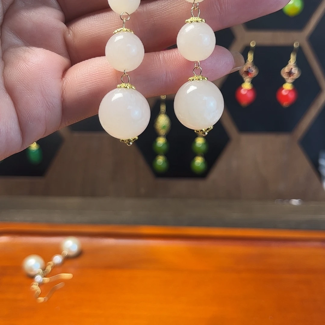 锆石纯铜合金耳饰