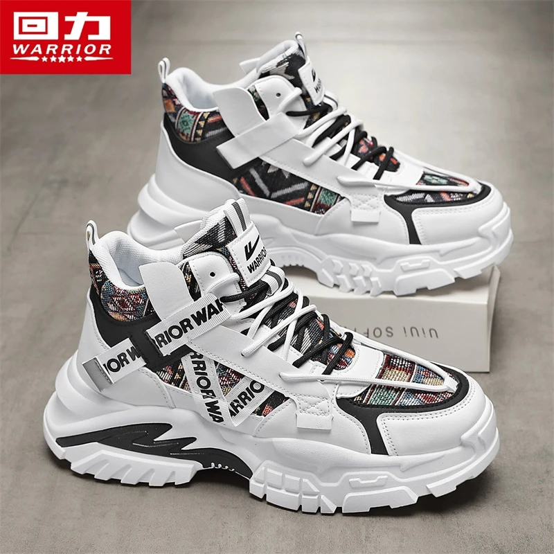 回力高帮男鞋冬季2025新款百搭休闲运动跑步鞋厚底增高小白老爹鞋