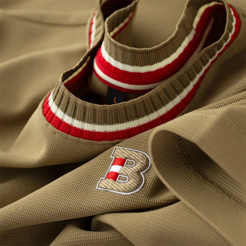 痞帅有型轻奢t恤男短袖夏季薄款欧货撞色圆领T恤男修身弹力时尚