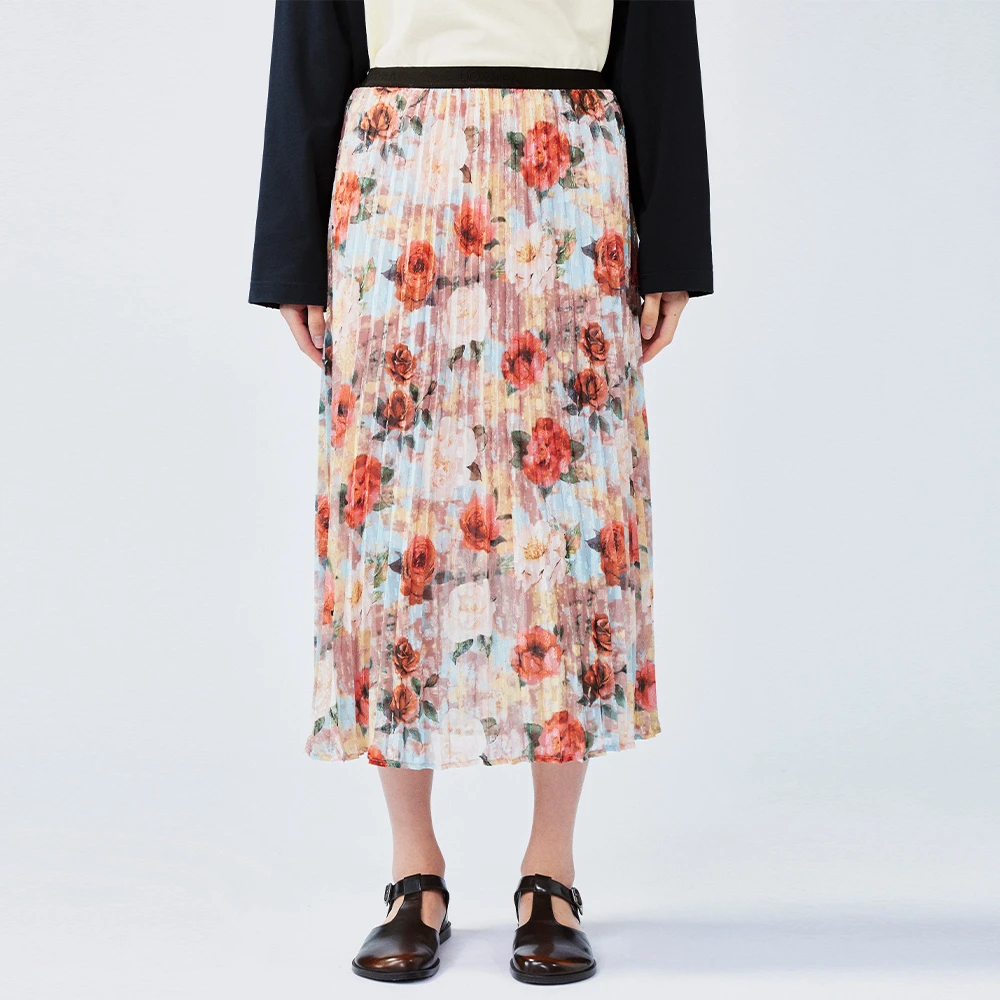 UOOYAA/乌丫2025春新款「New Vintage」玫瑰压褶半裙UY25134Q135205