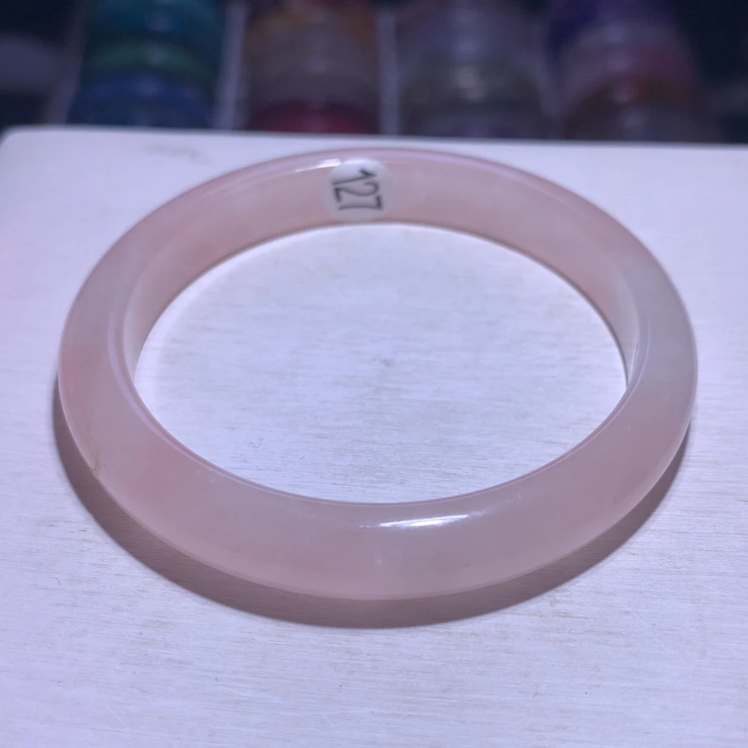 水晶手镯银S925镶嵌马粉57圈127