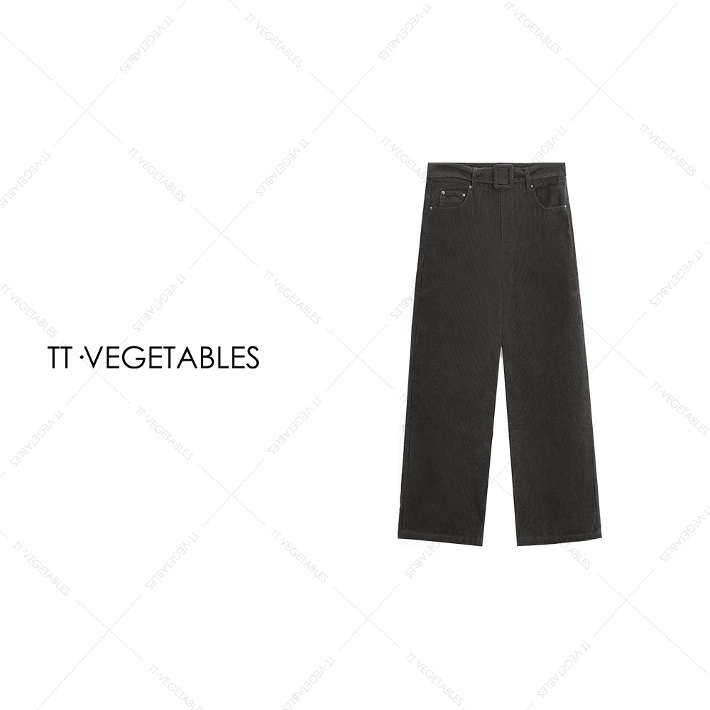 噢芬/小个子【雾禾】轻奢休闲裤高腰直筒裤百搭复古牛仔裤子521476