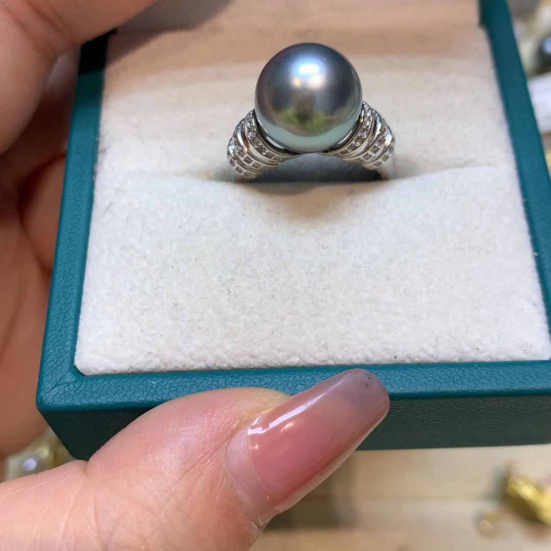 海水珍珠戒指银S925镶嵌