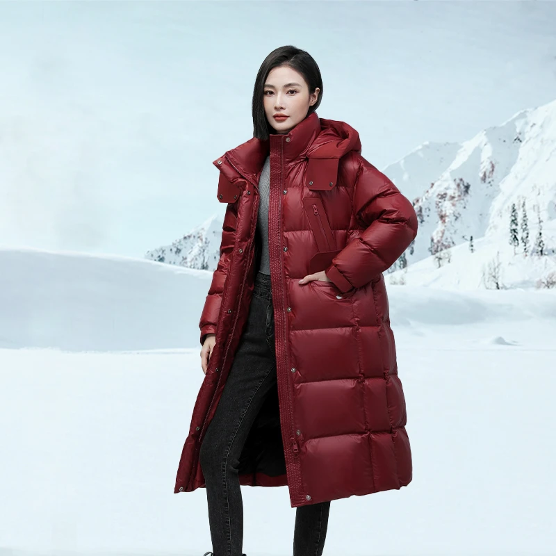 【丽公主专属】爱美斯长款轻奢时尚休闲秋冬鹅绒服女A089008