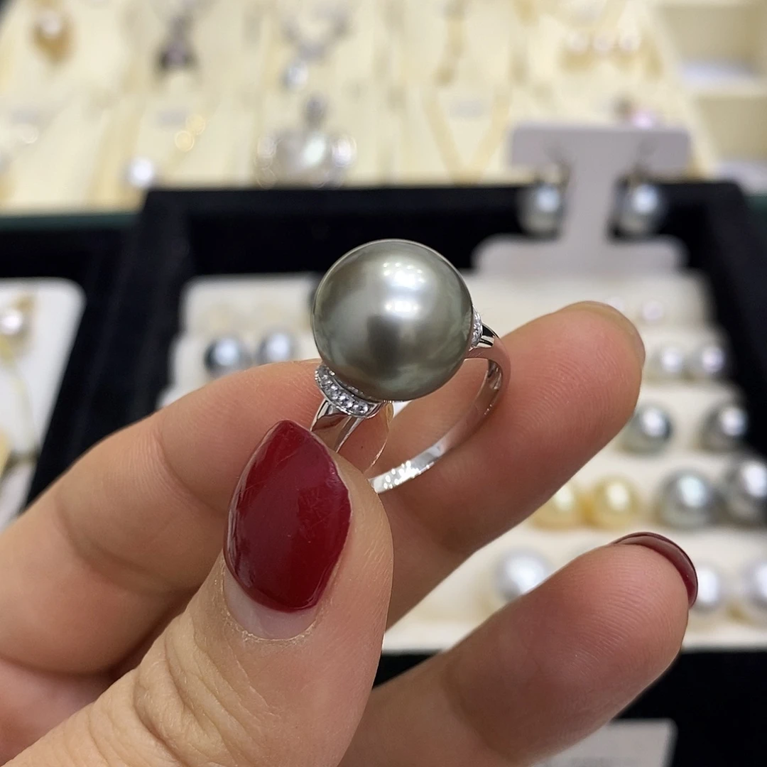 海水珍珠戒指18K金镶嵌