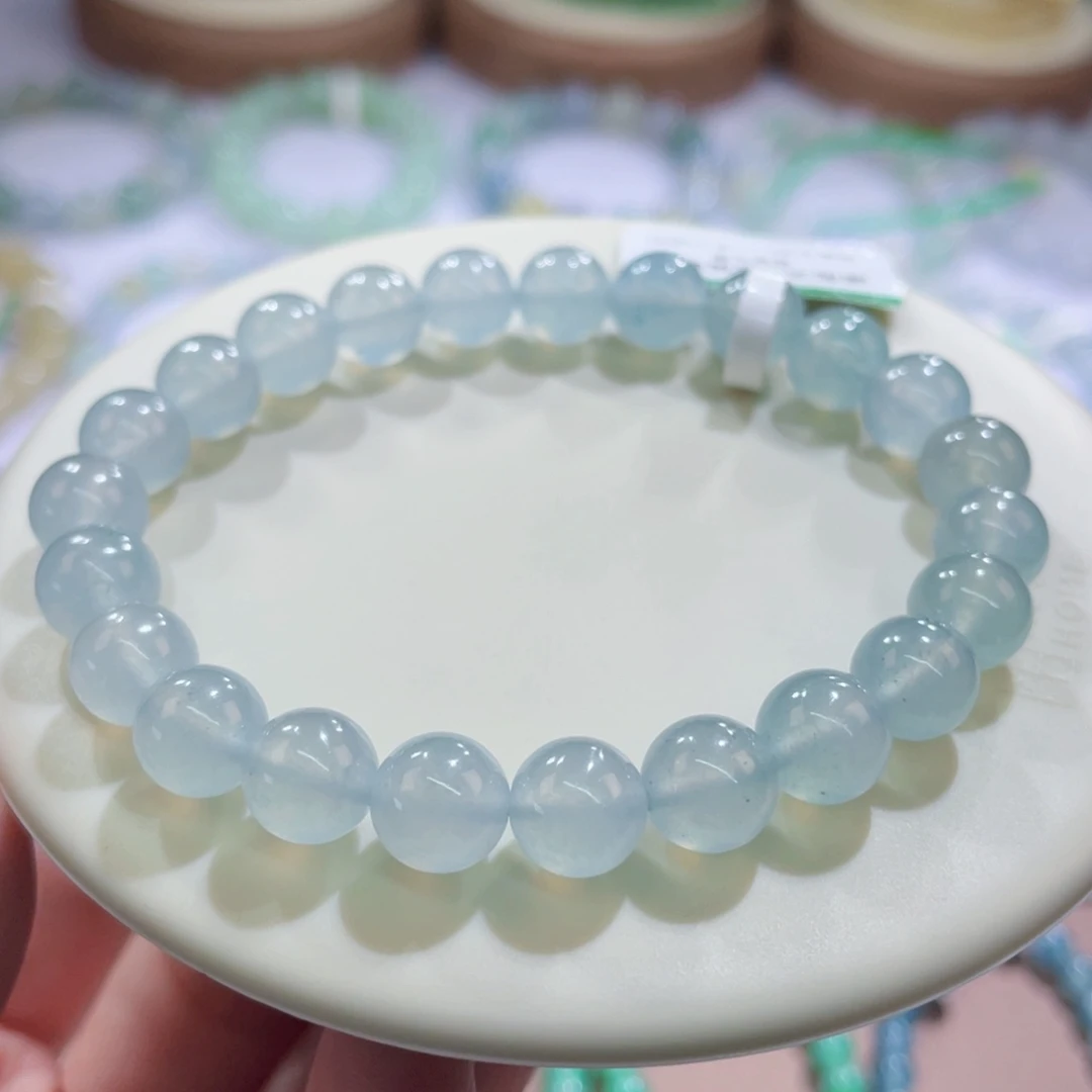 未镶嵌手链翡翠蓝水卡8+