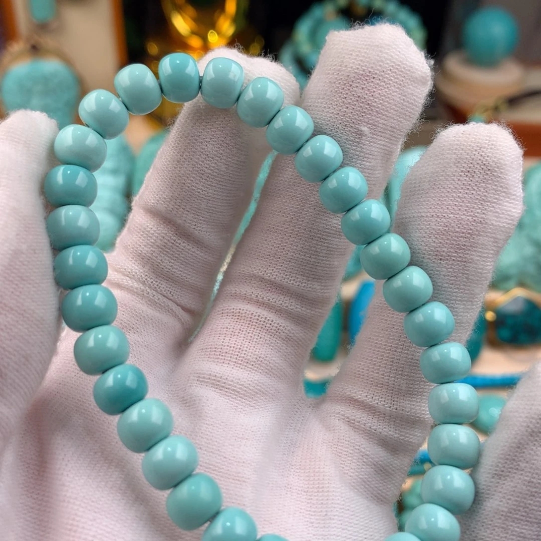 绿松石未镶嵌老型手串卡7.5