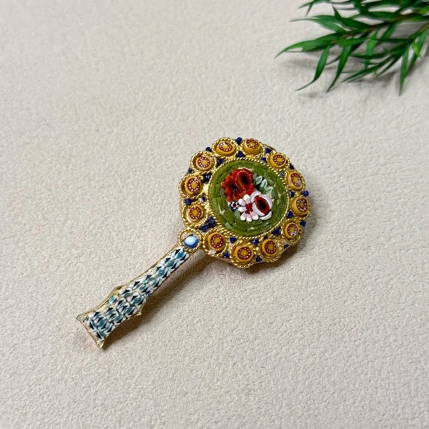 铜合金琉璃胸针 【六六中古】孤品乐器造型胸针te1537
