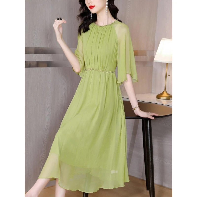 高端精致雪纺连衣裙女夏季2025新款气质名媛时尚女连衣裙夏新款