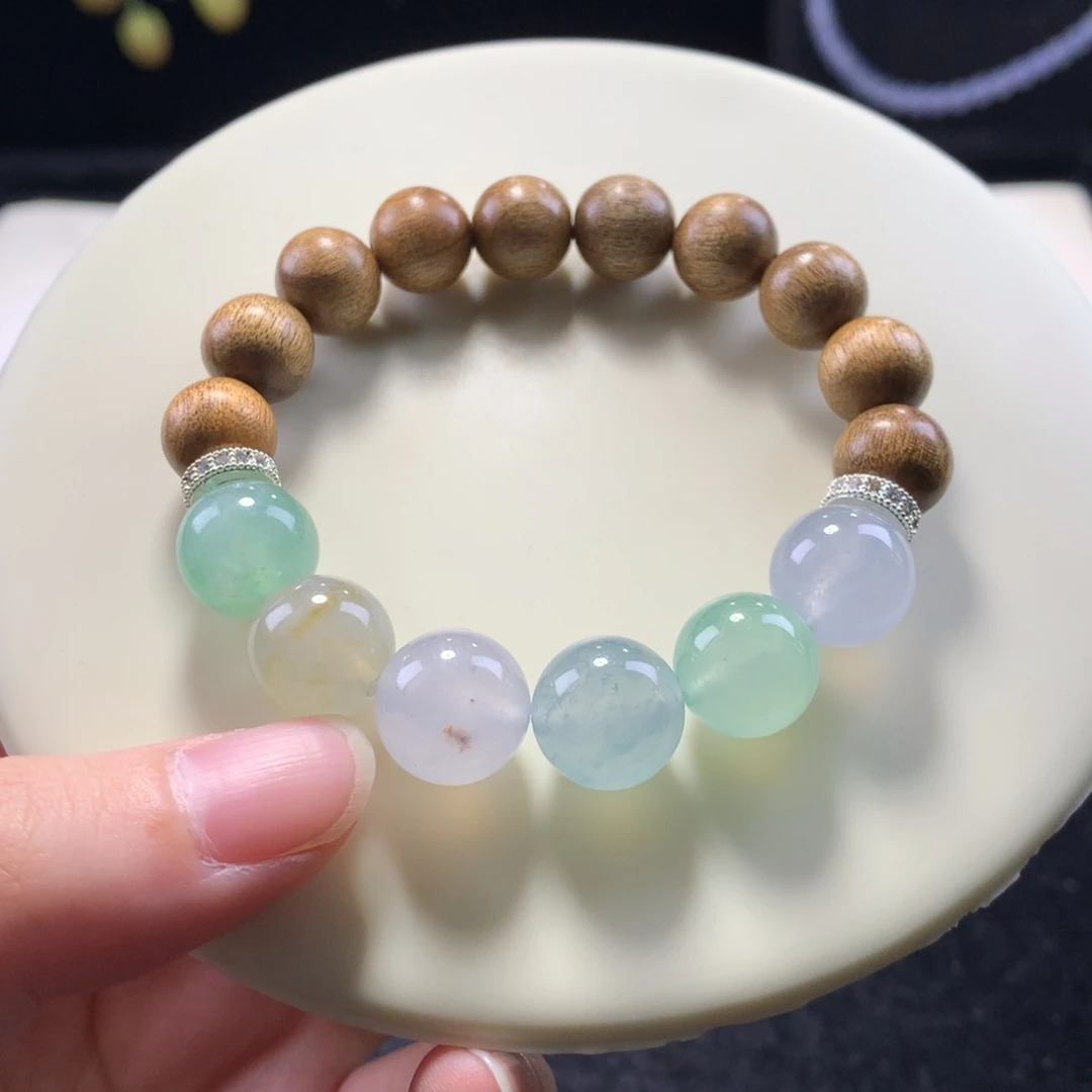 未镶嵌手串翡翠卡12冰仙彩