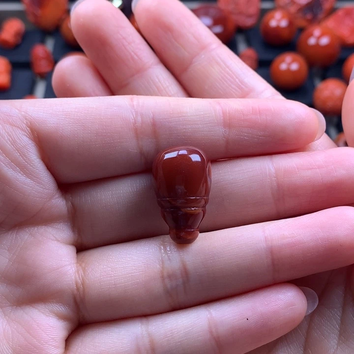 未镶嵌牛血红奶嘴三通12.6MM南红玛瑙