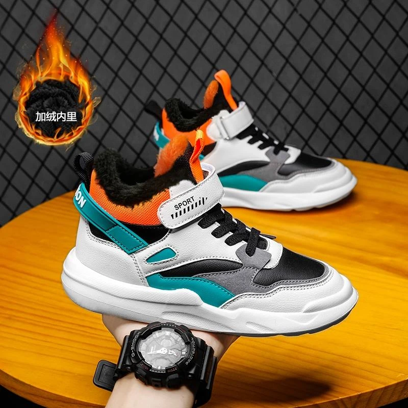 男宝中大童加绒二棉板鞋高邦休闲鞋S650（西南）