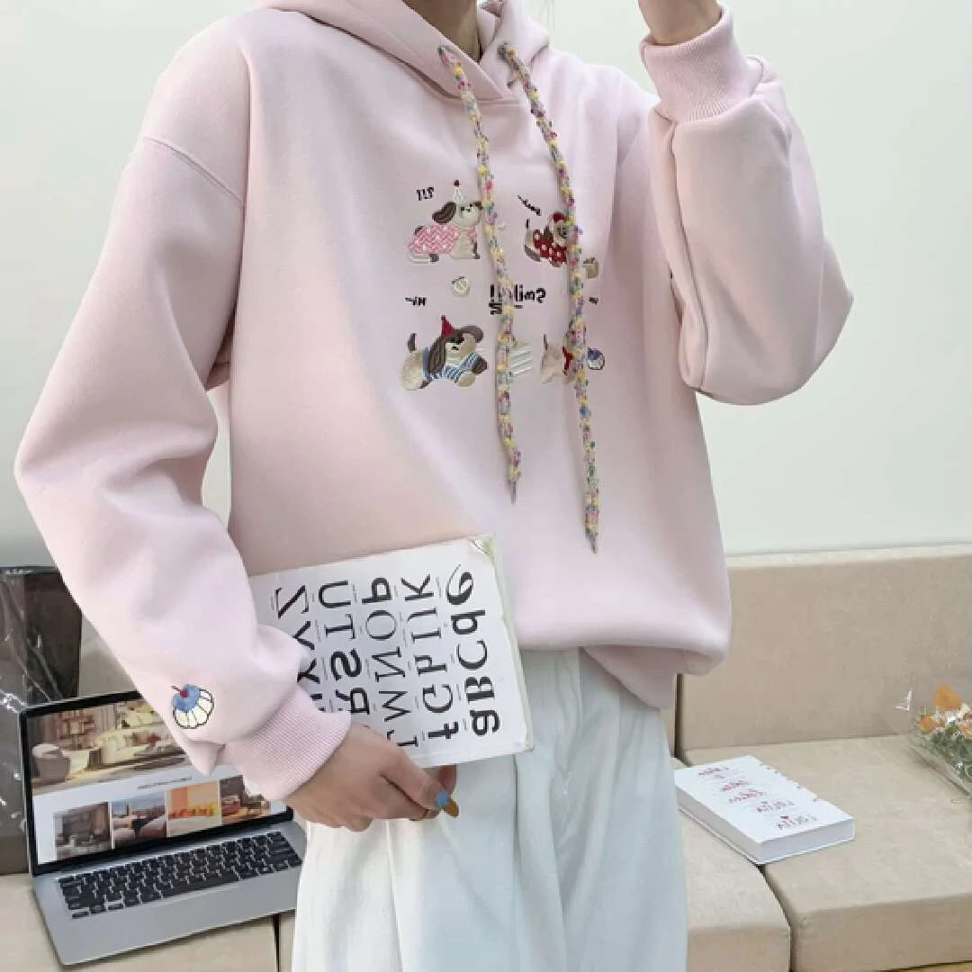 25春款【南瓜刺绣狗帽】长袖时尚休闲百搭连帽卫衣