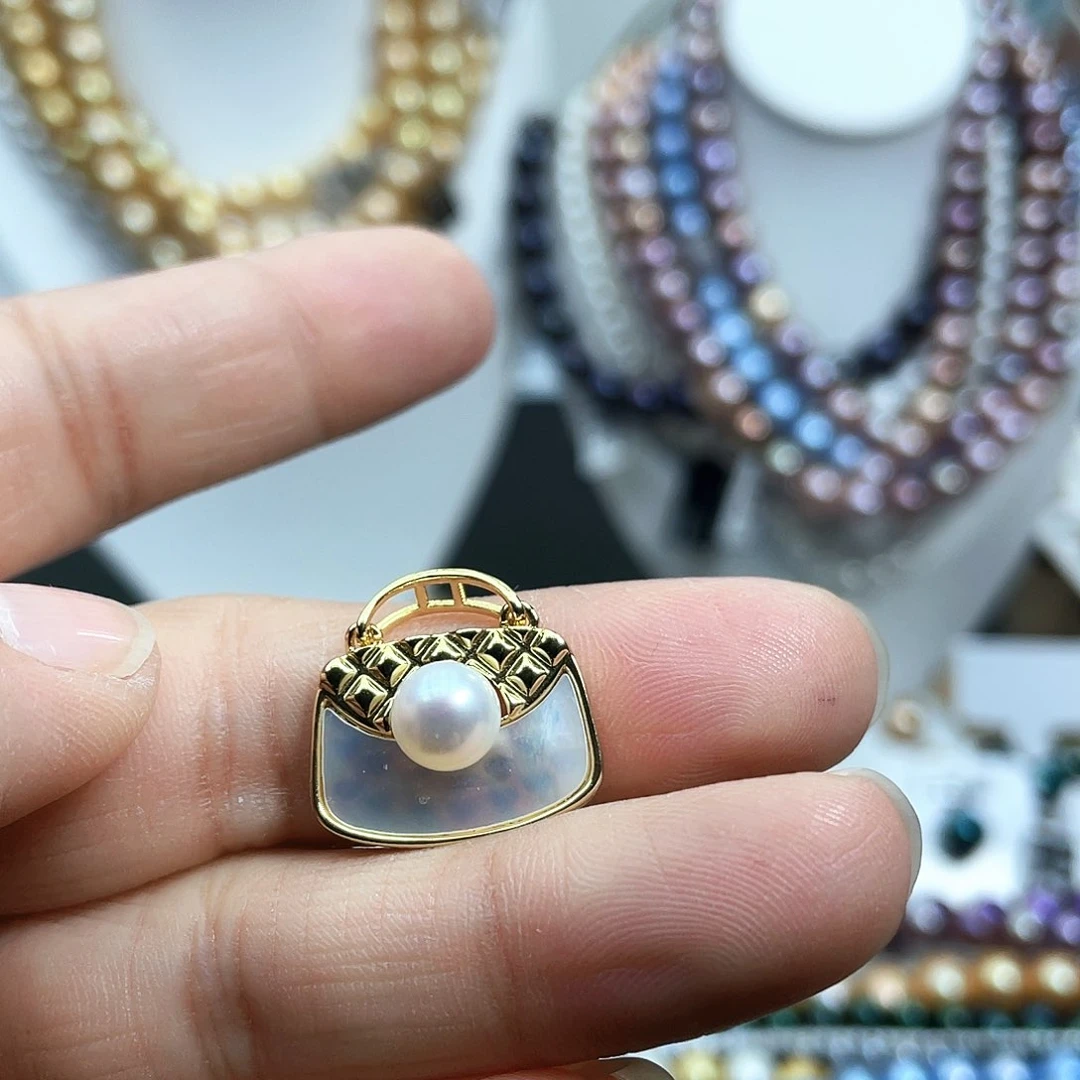 淡水珍珠耳饰银S925镶嵌