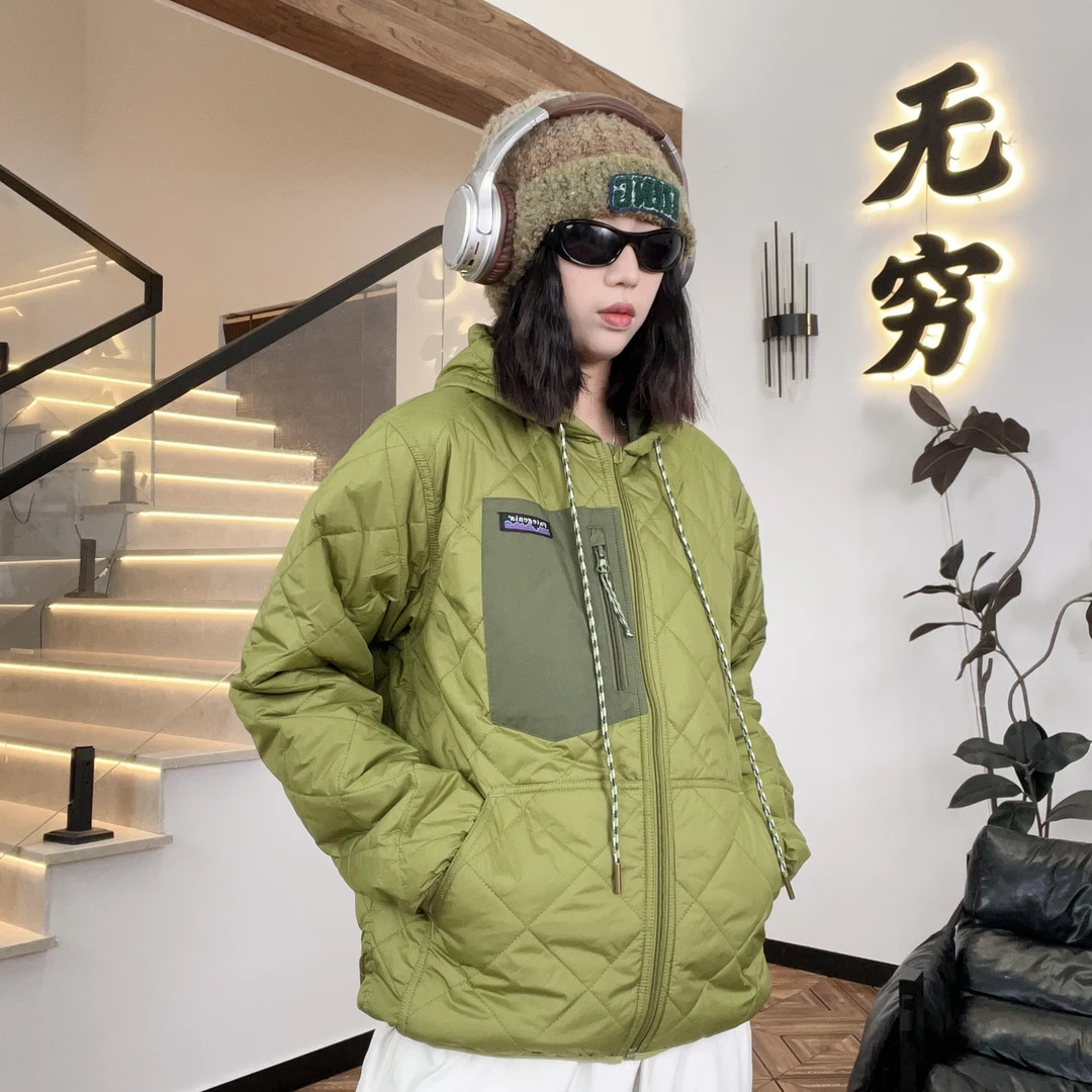【无穷山系】“静奢双生”双面拼色连帽休闲保暖冬季夹克#256699