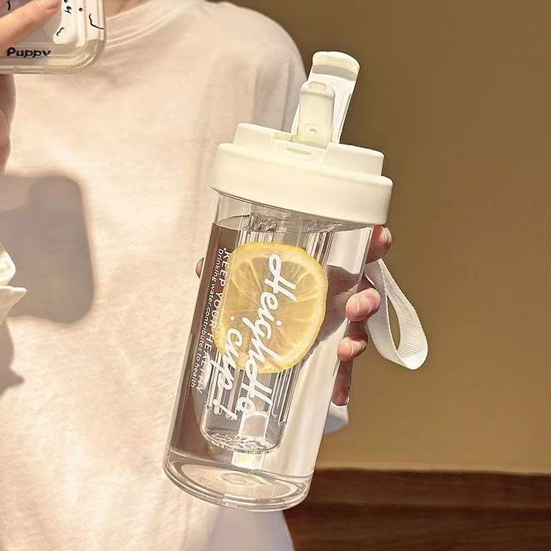 2025新款带茶隔吸管杯夏天水杯女生高颜值夏季耐高温网红泡茶杯LX