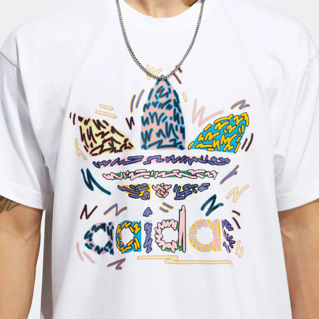 【26】2025潮流圆领T恤男女同款情侣装纯棉夏季T恤休闲宽松印花