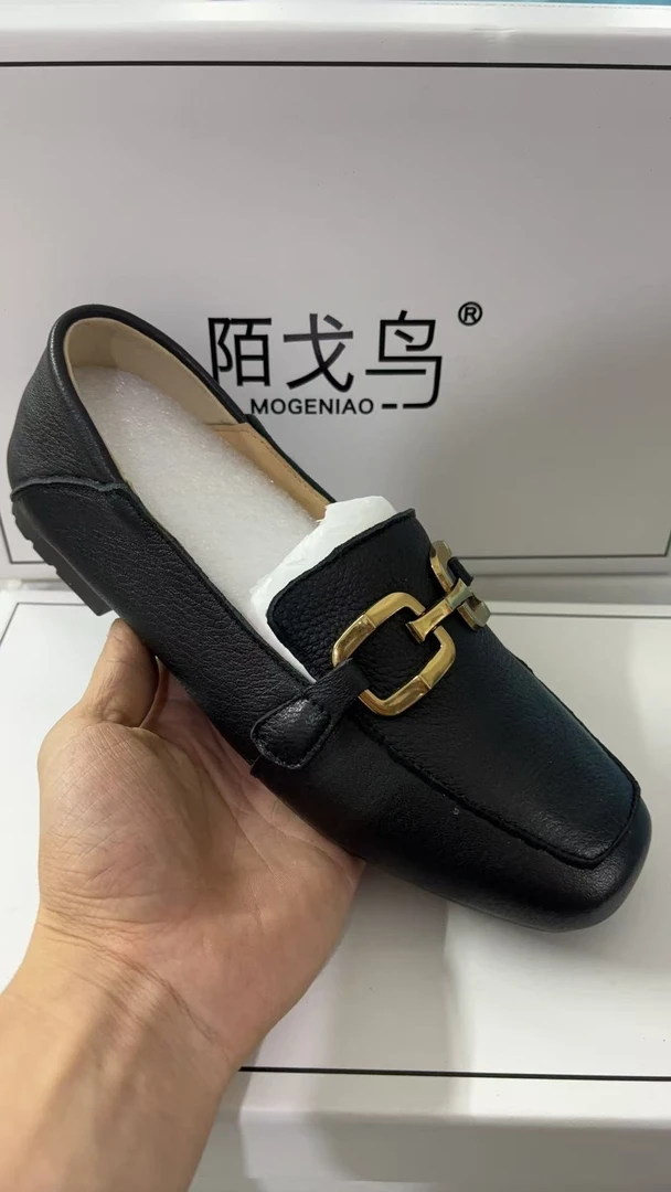 MOGENIAO/陆伟风鹿皮浅口一脚蹬轻便防滑小单鞋