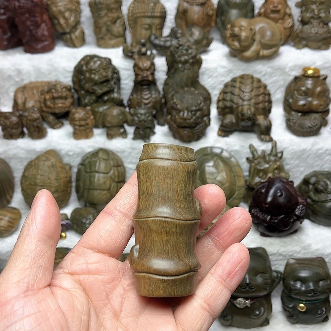 维腊木（绿檀）M**o大竹节手把件