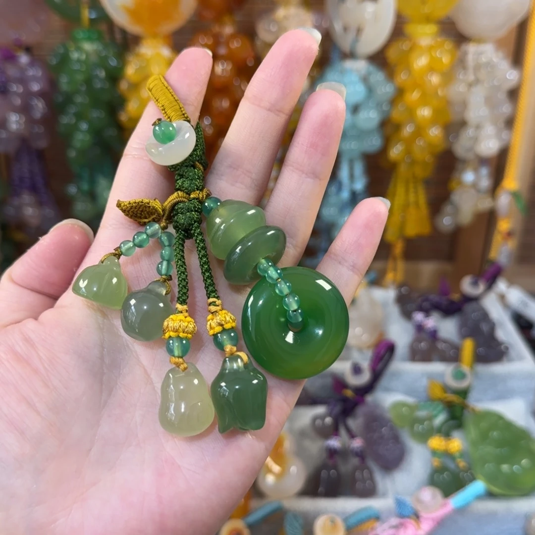玛瑙/玉髓未镶嵌福利钥匙挂件钥匙扣
