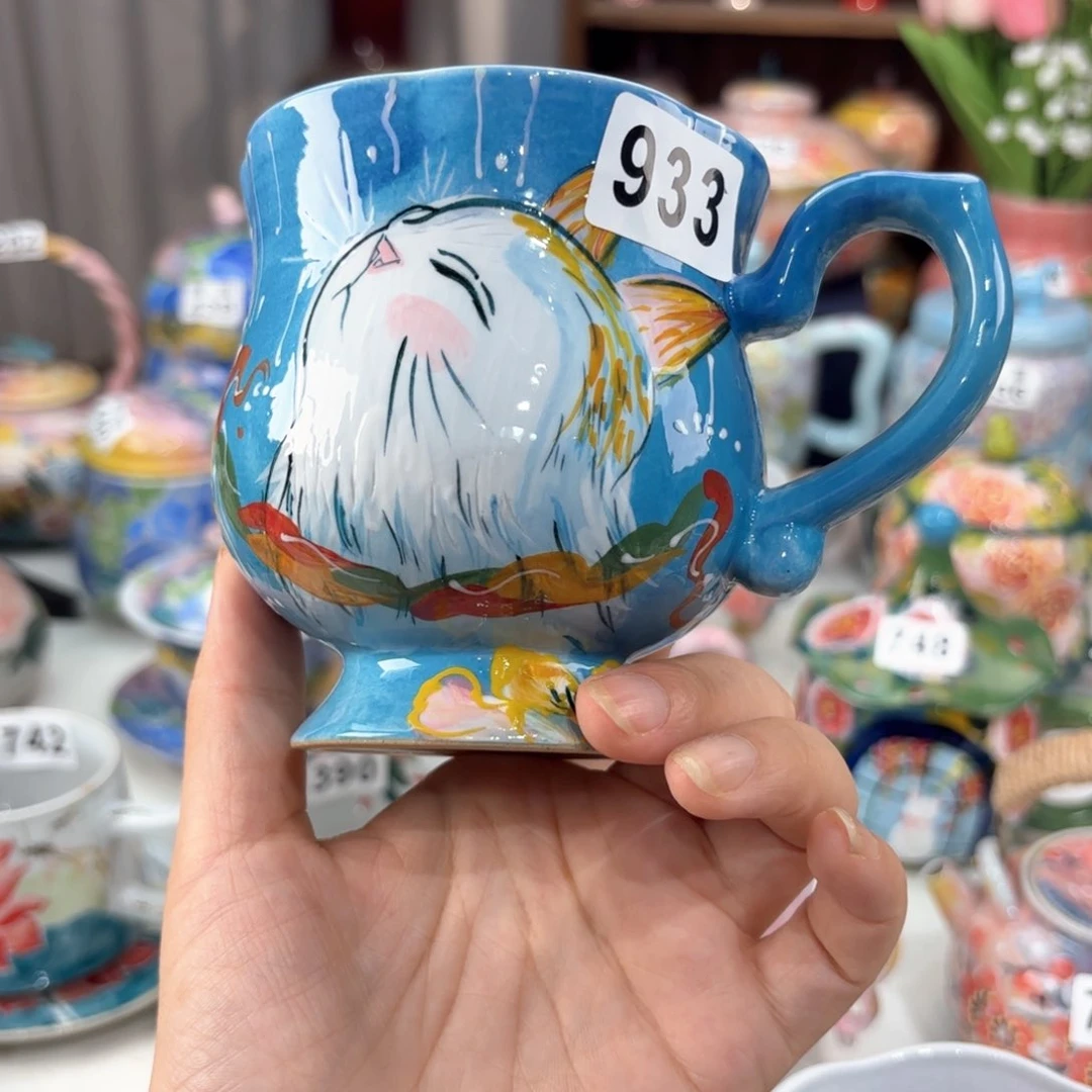 景德镇手绘高温釉下彩陶瓷茶具