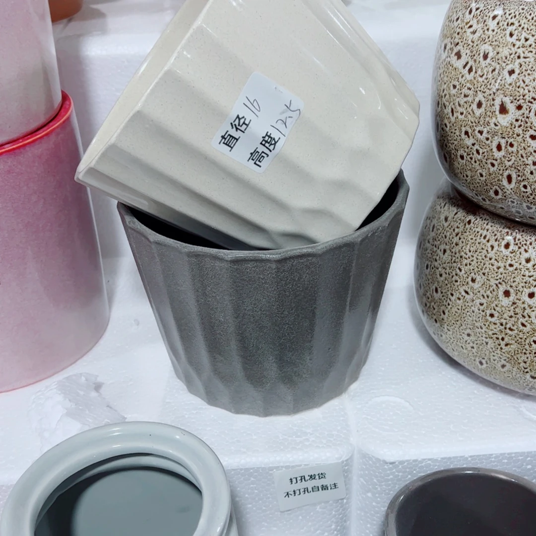 有孔，陶瓷花盆满10米包邮发货