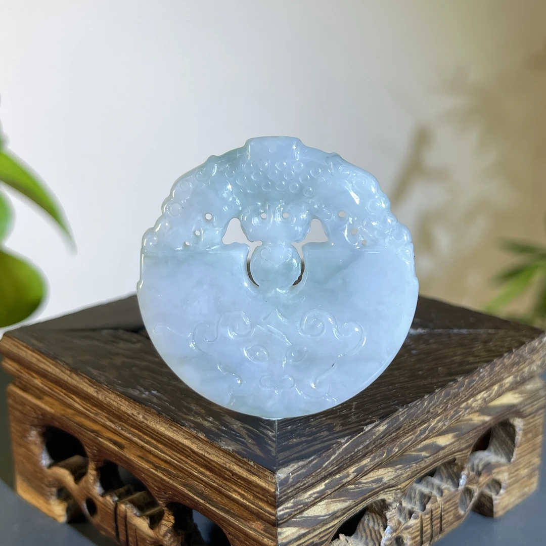 JCB23-44   天然缅甸A货翡翠   仿古牌