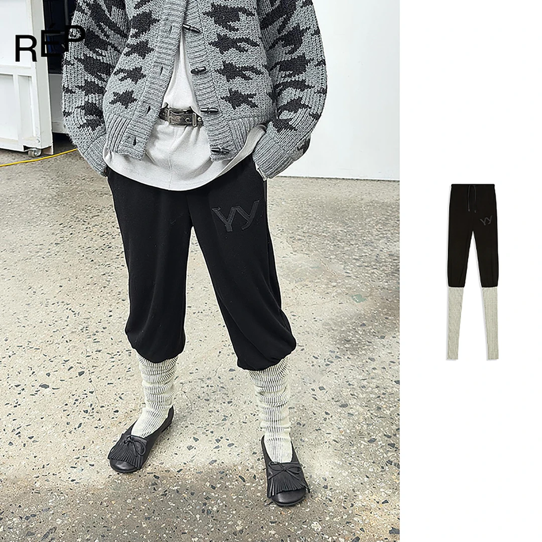 REP-OPEN YY设计师品牌黑色分层设计的及膝袜裤 25PF女装早秋新品