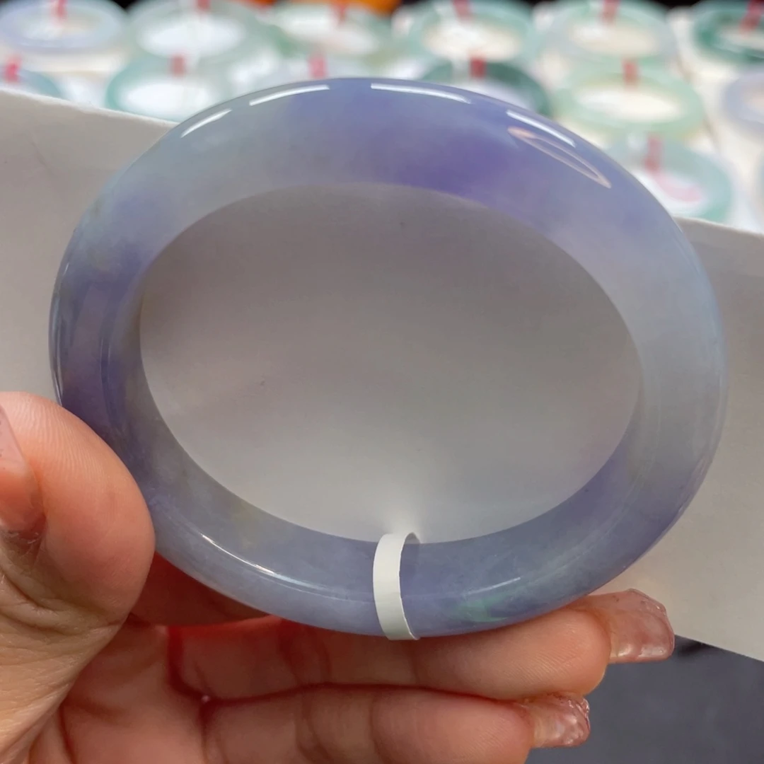 【闪购商品】翡翠手镯（贵妃镯）未镶嵌52贵妃浓紫莫奈花园15号