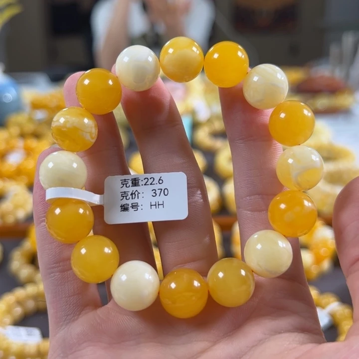 手链琥珀未镶嵌13mm+焦皮系列多宝手串hh