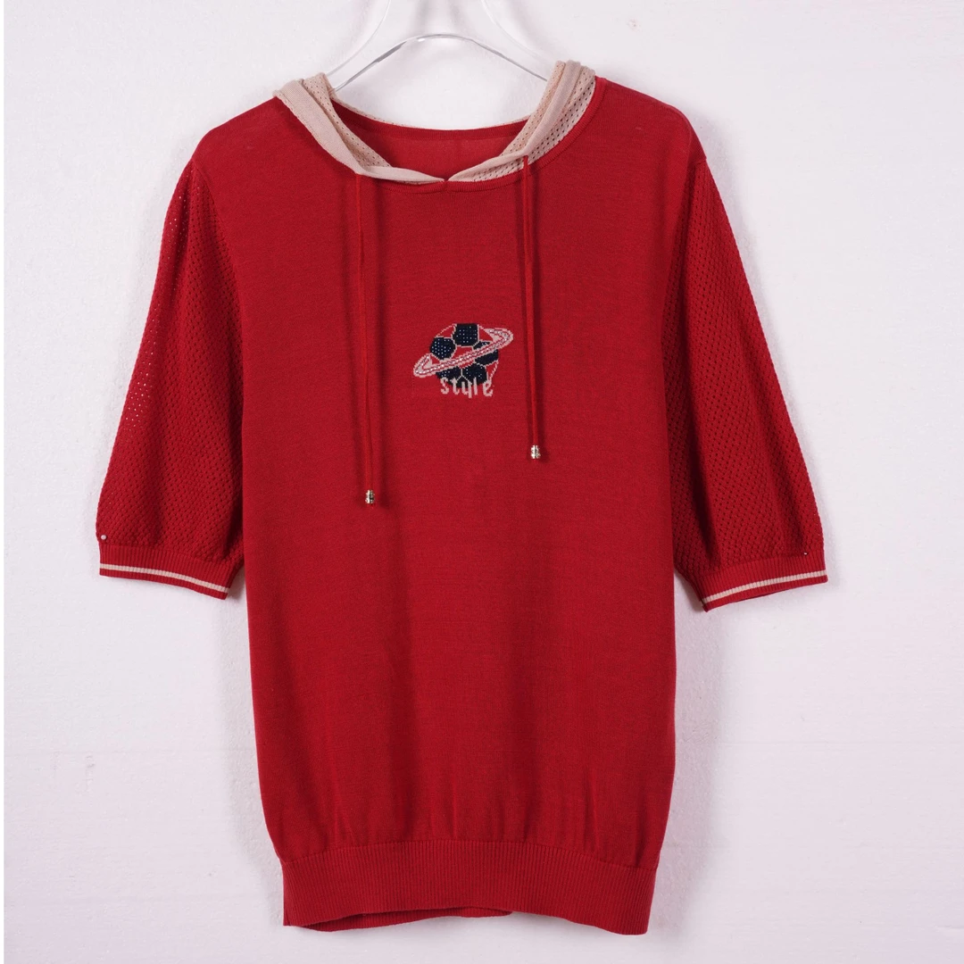 莱赛尔天丝夏款气质连帽针织衫简约大码毛衣女-31101*