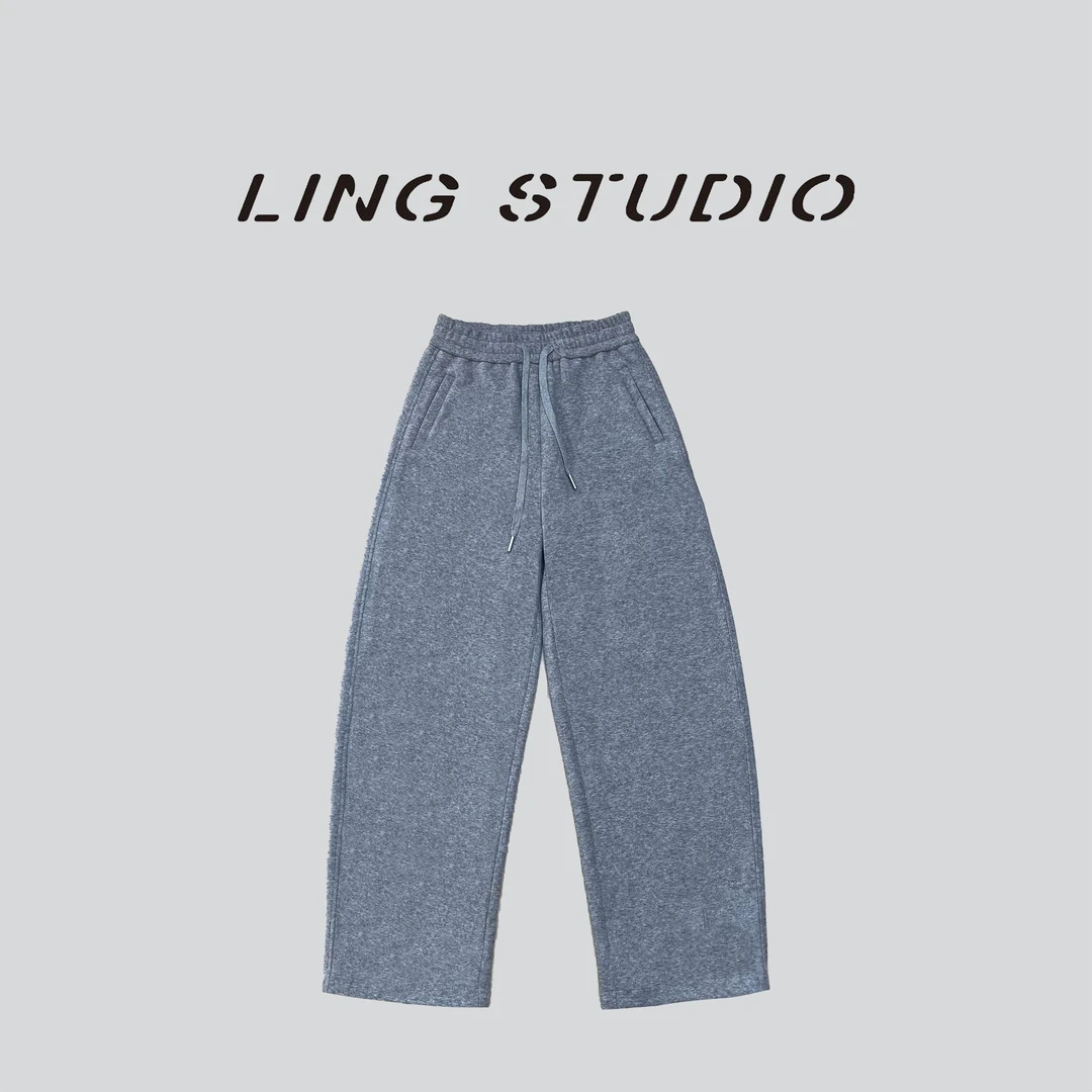 LING/STUDIO『超新星』秋冬时尚百搭显瘦松紧腰弯刀休闲长裤5092303