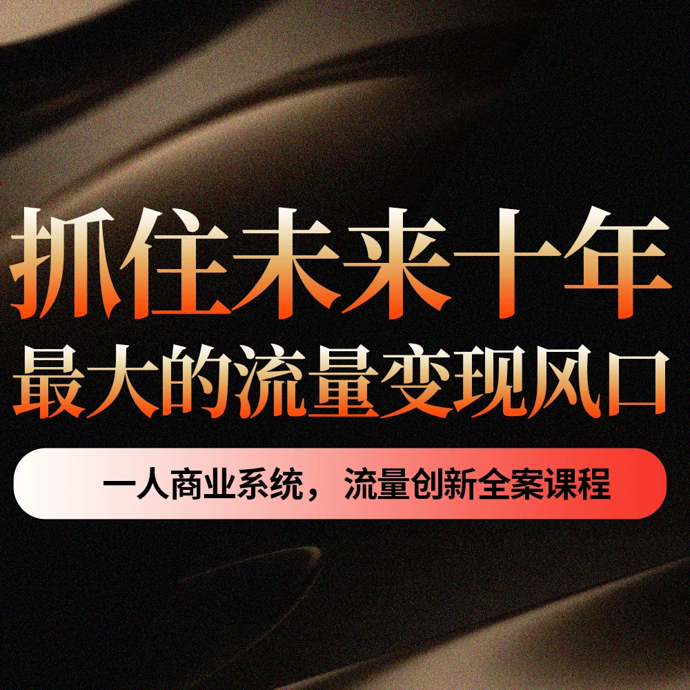 一人商业系统-流量创新实操课