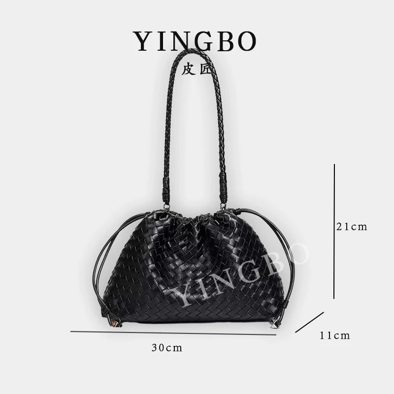 【英柏甄选】QYX-2520-黑色 然与纯小众设计感时尚单肩百搭女包