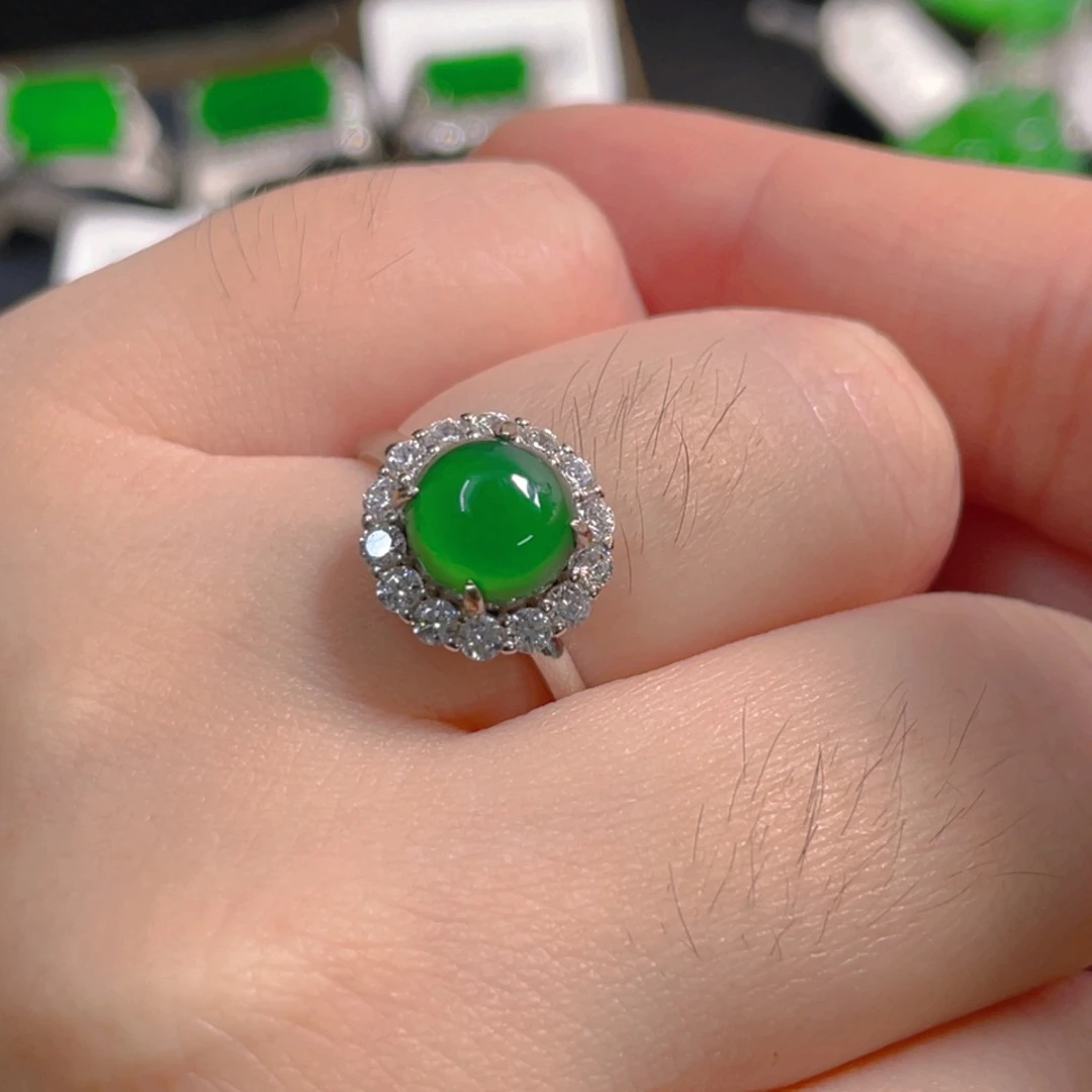 翡翠银S925镶嵌吊坠(不含链)