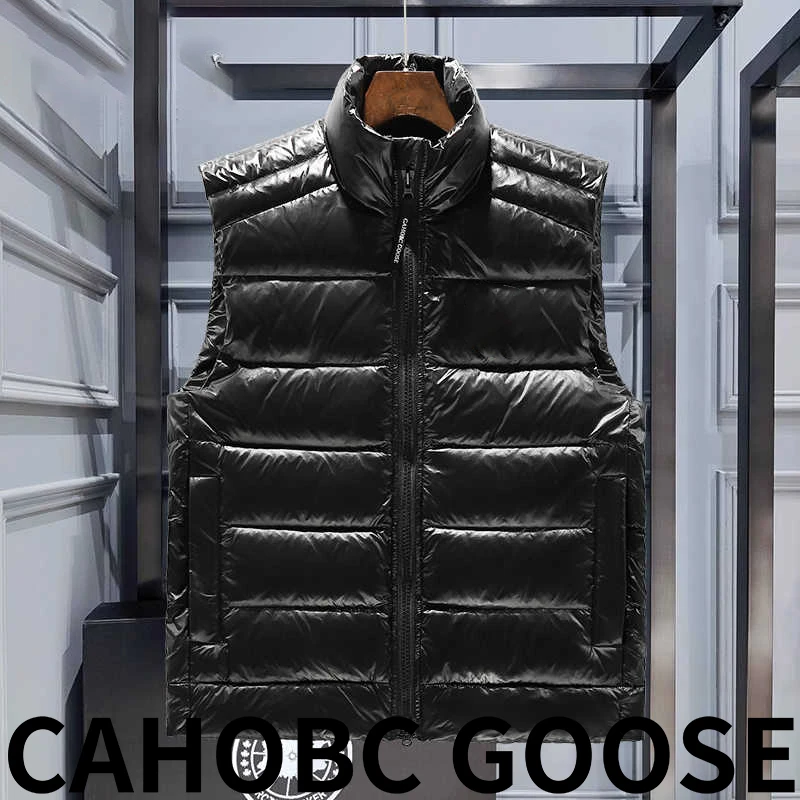 cahobc goose羽绒马甲男女款秋冬季2025黑色户外立领休闲马夹外套