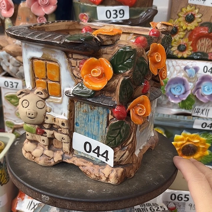 紫砂花盆粗陶材质多肉花盆