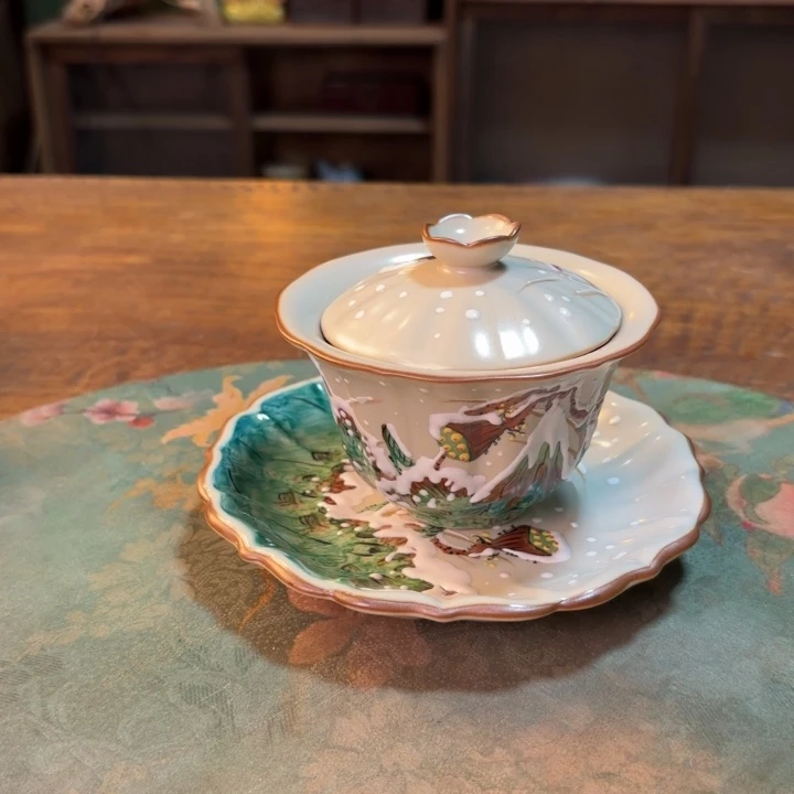 柴烧纯手工手绘陶瓷