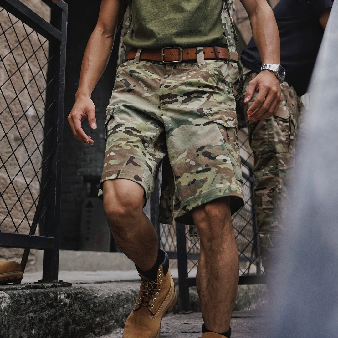 GUNCHILL户外夏季四面弹橘皮战术短裤男防泼水耐磨运动工装五分裤