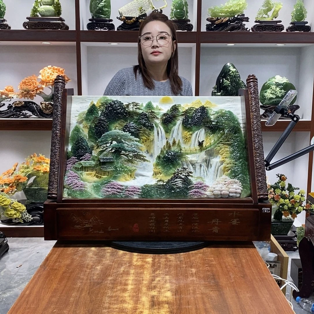 轻***刻玉山水摆件 玄关摆件
