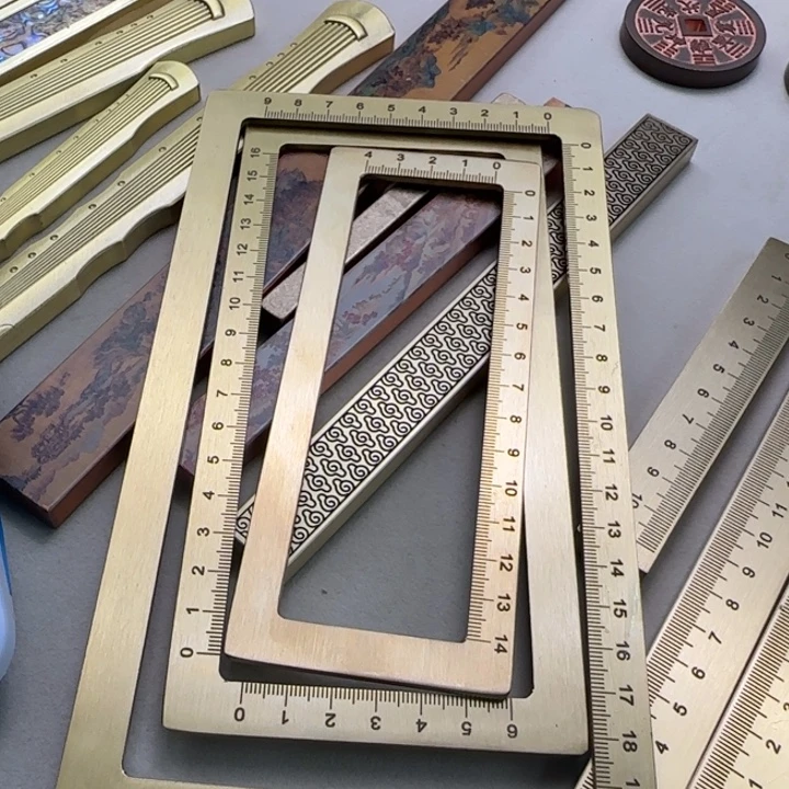 铜尺一套3个黄铜镇尺