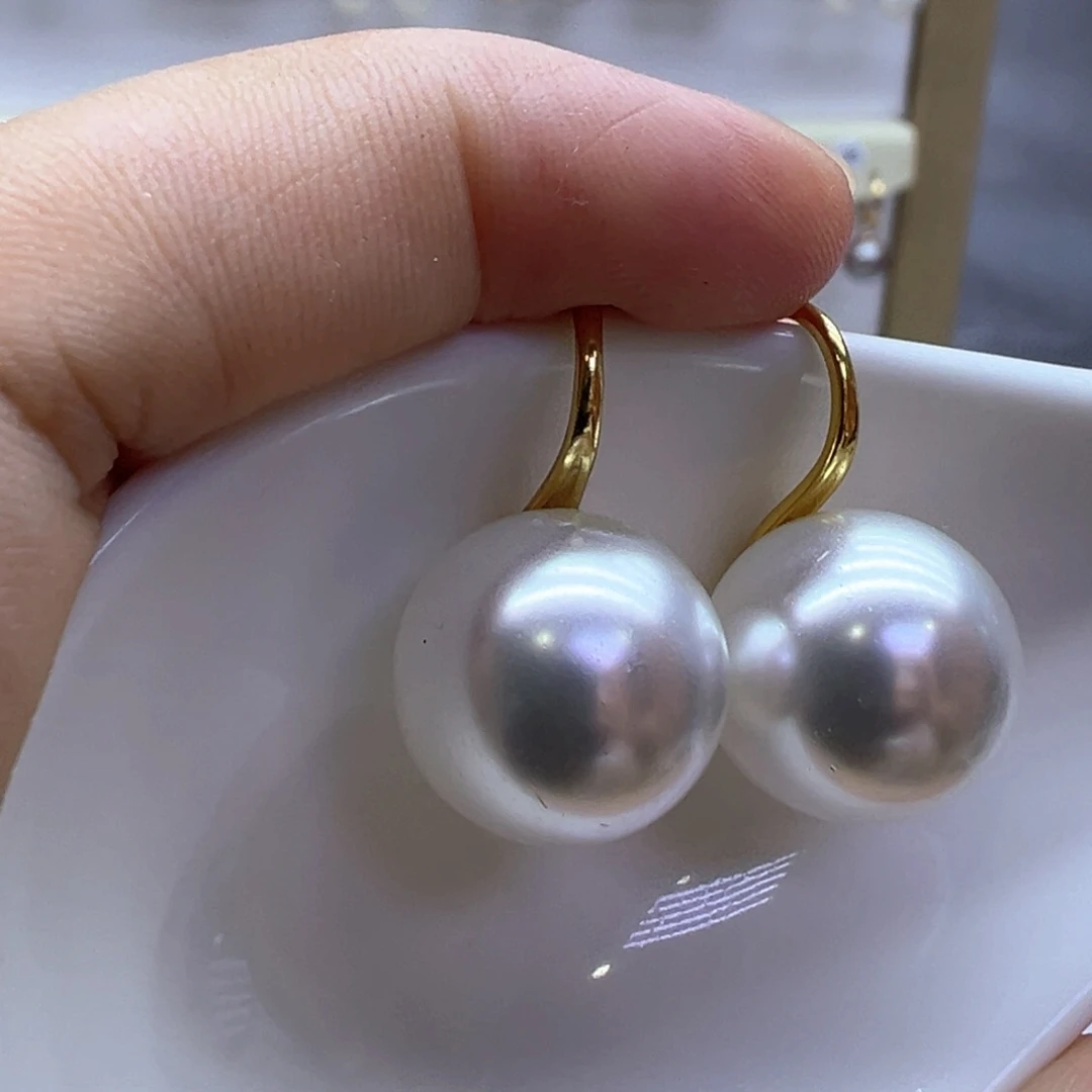 银S925镶嵌淡水珍珠耳饰