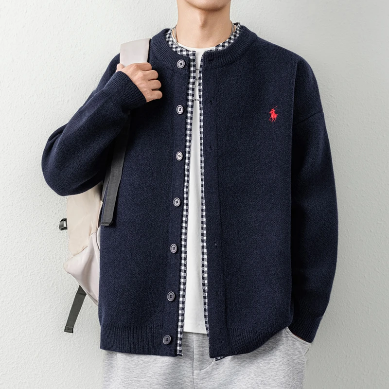春秋季新款毛衣开衫男士针织衫韩版潮流羊毛衫男高档青年休闲外套