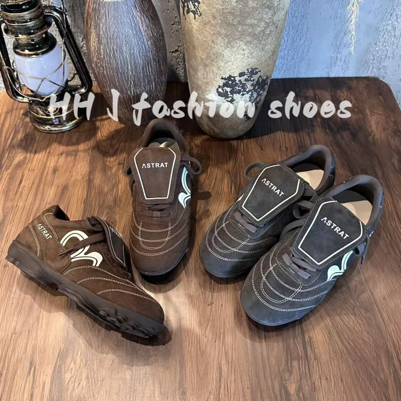 新款翻盖德训鞋女鞋2025秋季潮酷运动鞋女百搭阿甘鞋户外休闲鞋女