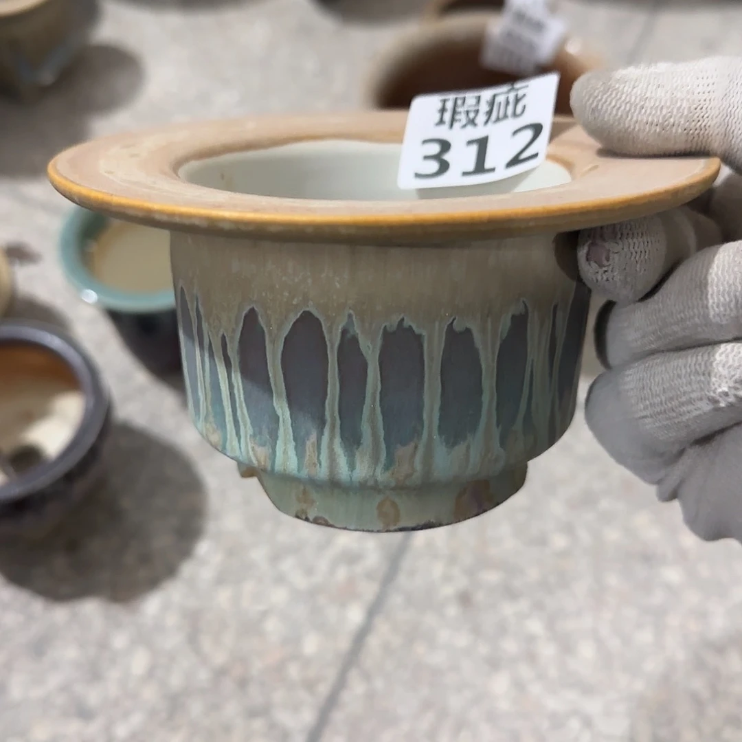 瓷片景德镇手工花盆次品