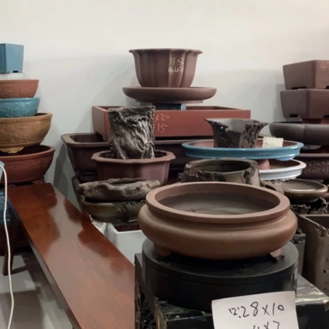 紫砂花盆紫泥柴烧