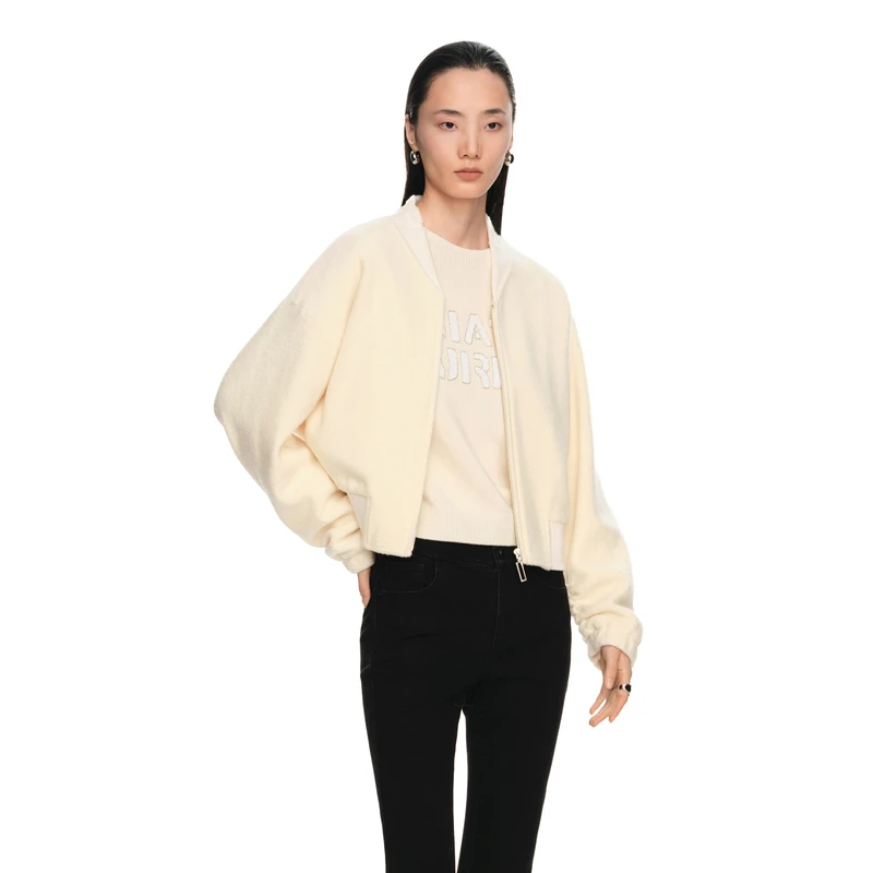 H·GENTEEL荷高24新春女字母珠绣酷飒休闲针织衫GUE11650535-1