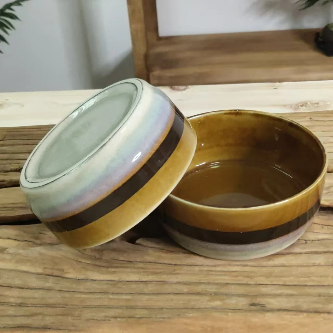 陶瓷碗复古窑变高级感家用4.5英寸米饭碗高颜值好看餐具瑕疵J1B